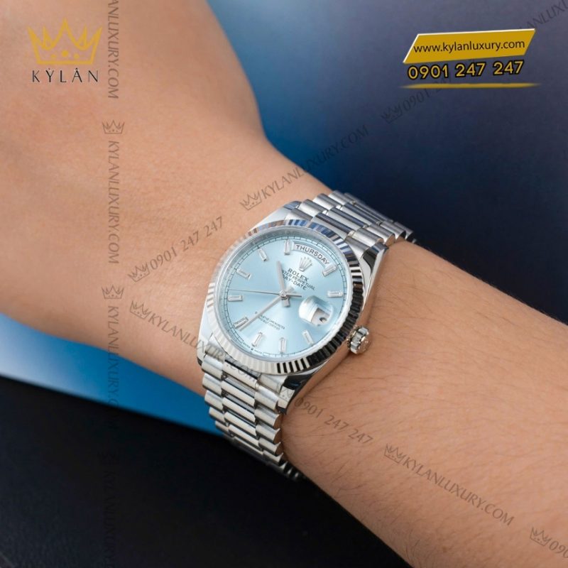 Đồng hồ Rolex Day Date Ice Blue Platinum 128236-0009