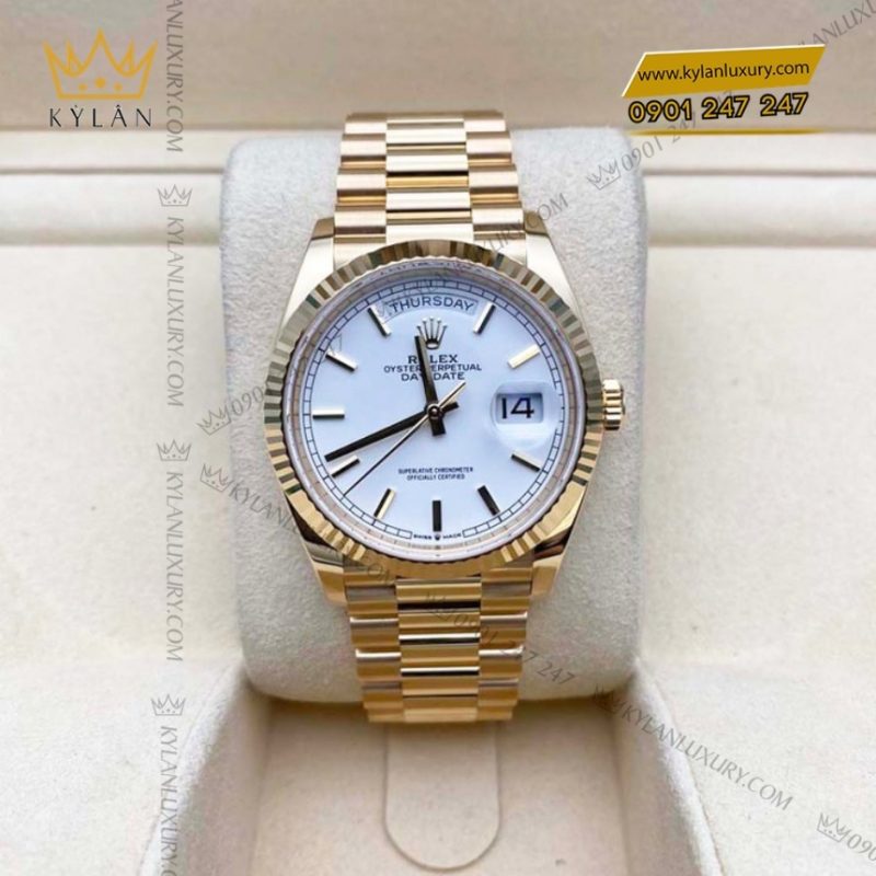 Đồng hồ Rolex Day Date 36 mặt trắng 128238-0081