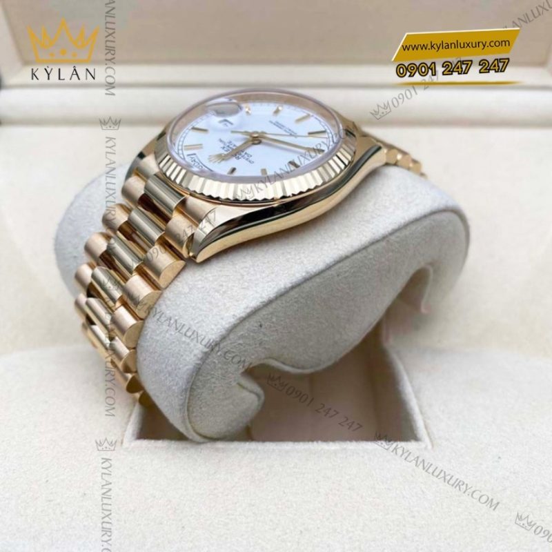 Đồng hồ Rolex Day Date 36 mặt trắng 128238-0081