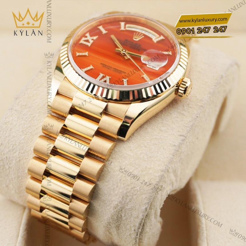 Kỳ Lân Luxury rolex day date 36 128238 0088 carnelian 6 Đồng hồ Rolex Day Date 36 mặt số Carnelian 128238-0088