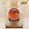 Đồng hồ Rolex Day Date 36 mặt số Carnelian 128238-0088