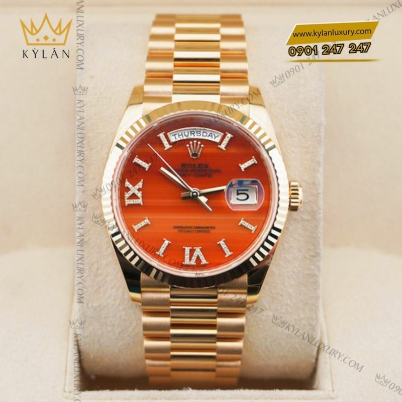 Đồng hồ Rolex Day Date 36 mặt số Carnelian 128238-0088