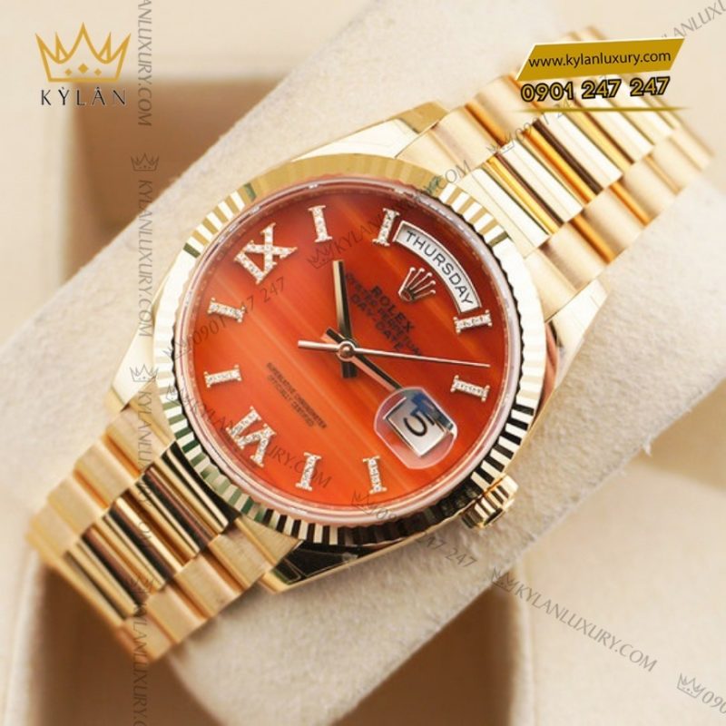 Đồng hồ Rolex Day Date 36 mặt số Carnelian 128238-0088
