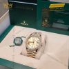 Đồng hồ Rolex Day Date champagne custom vành kim tròn 228238
