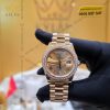 Đồng hồ Rolex Day Date champagne custom vành kim tròn 228238