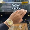 Đồng hồ Rolex Day Date champagne custom vành kim tròn 228238