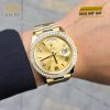 Đồng hồ Rolex Day Date champagne custom vành kim tròn 228238