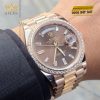 Đồng hồ Rolex Day Date Chocolate custom vành kim tròn 228235
