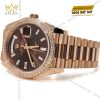 Đồng hồ Rolex Day Date Chocolate custom vành kim tròn 228235