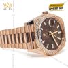 Đồng hồ Rolex Day Date Chocolate custom vành kim tròn 228235