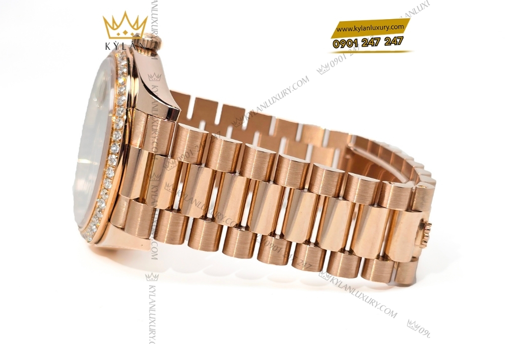 Kỳ Lân Luxury rolex day date chocolate custom vanh kim tron 228235 29 Đồng hồ Rolex Day Date Chocolate custom vành kim tròn 228235