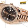 Đồng hồ Rolex Day Date Chocolate custom vành kim tròn 228235