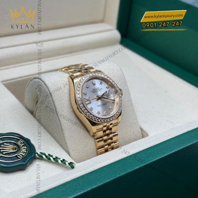 Đồng hồ Rolex Lady Datejust mặt bạc cọc kim sao 279138RBR-0002