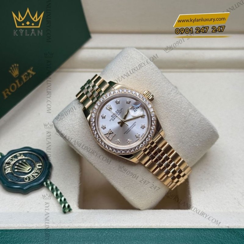 Đồng hồ Rolex Lady Datejust mặt bạc cọc kim sao 279138RBR-0002