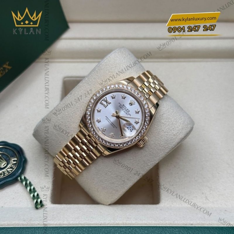 Đồng hồ Rolex Lady Datejust mặt bạc cọc kim sao 279138RBR-0002