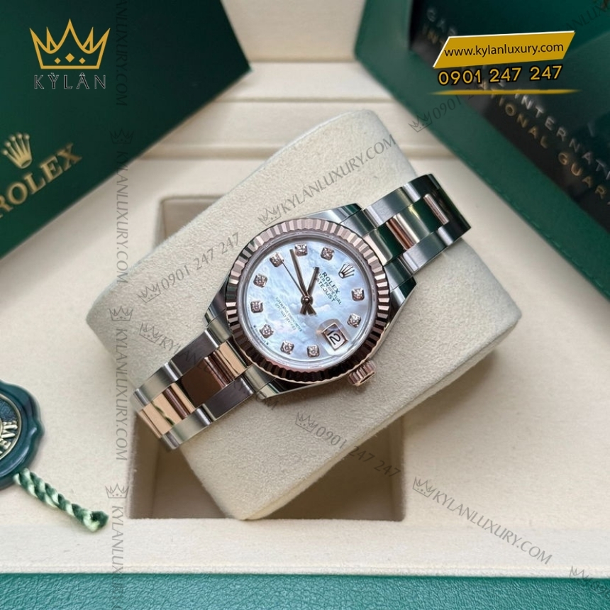 Kỳ Lân Luxury rolex lady datejust 279171 0014 xa cu day oyster 3 Đồng hồ Rolex Lady Datejust xà cừ dây oyster 279171-0014