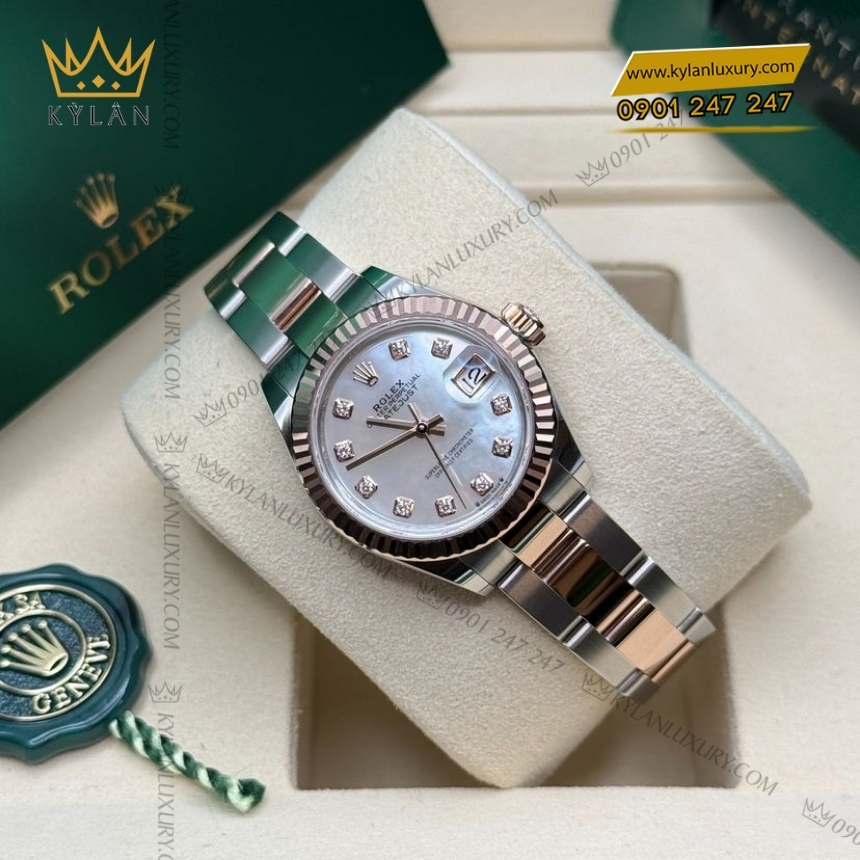 Kỳ Lân Luxury rolex lady datejust 279171 0014 xa cu day oyster 5 Đồng hồ Rolex Lady Datejust xà cừ dây oyster 279171-0014