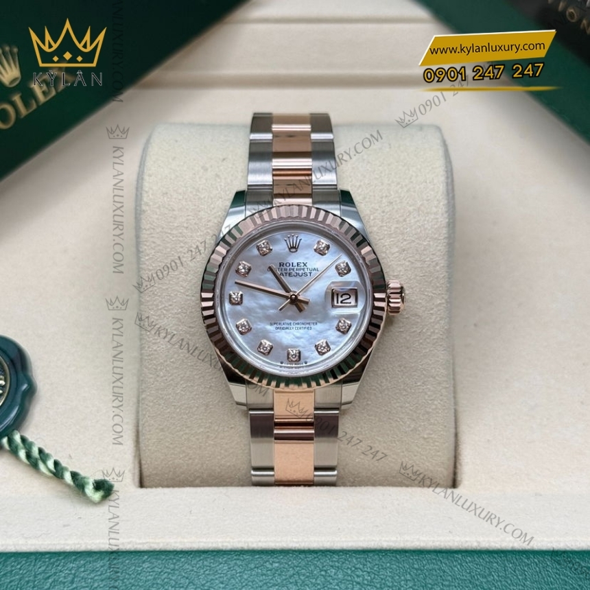 Kỳ Lân Luxury rolex lady datejust 279171 0014 xa cu day oyster 6 Đồng hồ Rolex Lady Datejust xà cừ dây oyster 279171-0014