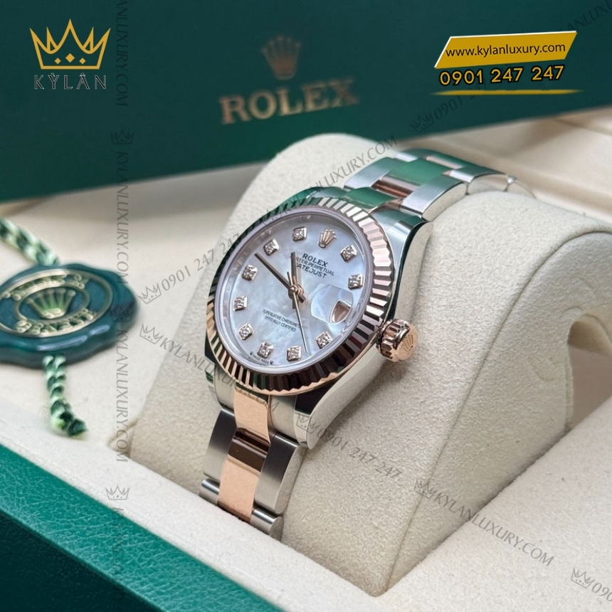 Kỳ Lân Luxury rolex lady datejust 279171 0014 xa cu day oyster 8 Đồng hồ Rolex Lady Datejust xà cừ dây oyster 279171-0014