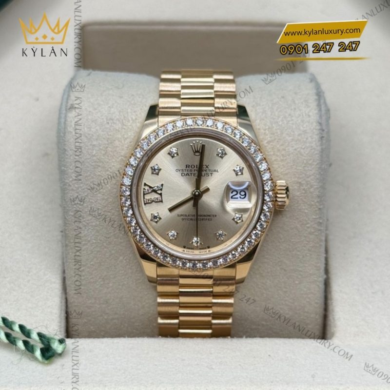 Đồng hồ Rolex Lady Datejust champagne cọc kim sao 279138RBR-0006