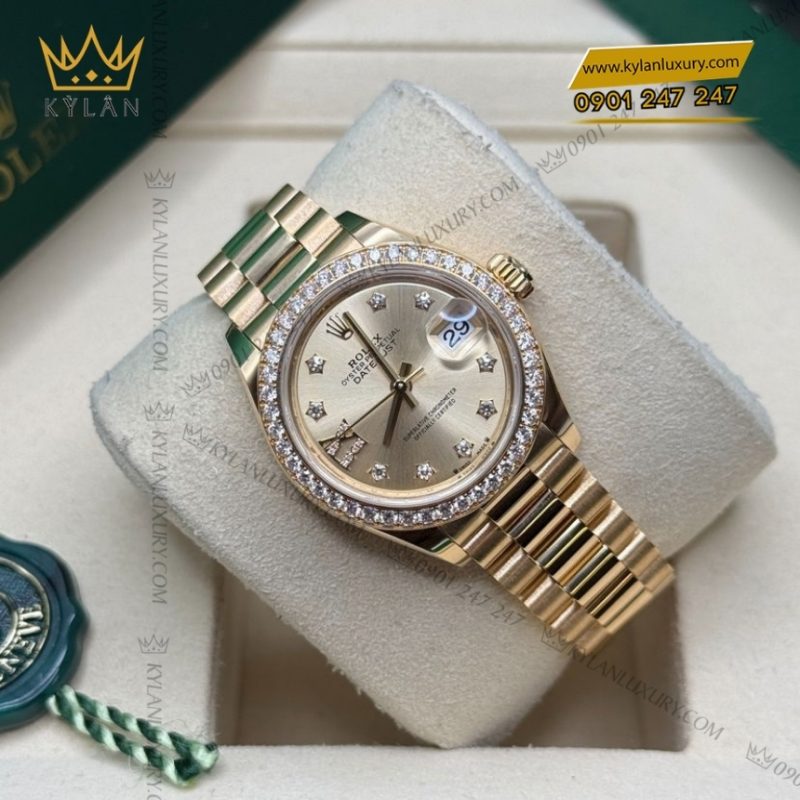 Đồng hồ Rolex Lady Datejust champagne cọc kim sao 279138RBR-0006