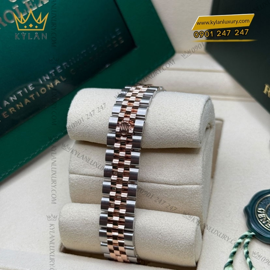 Kỳ Lân Luxury rolex lady datejust 28 279171 0025 demi vang hong 7 Đồng hồ Rolex Lady Datejust 28 hồng La Mã 279171-0025