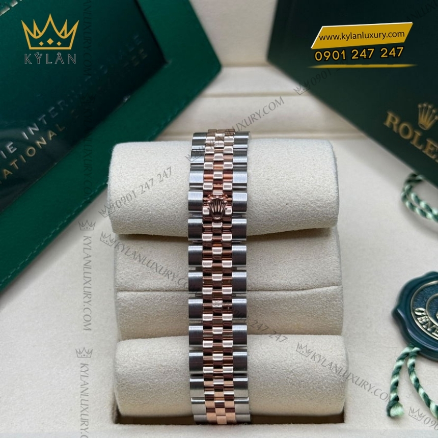 Kỳ Lân Luxury rolex lady datejust 28 279171 0025 demi vang hong 8 Đồng hồ Rolex Lady Datejust 28 hồng La Mã 279171-0025