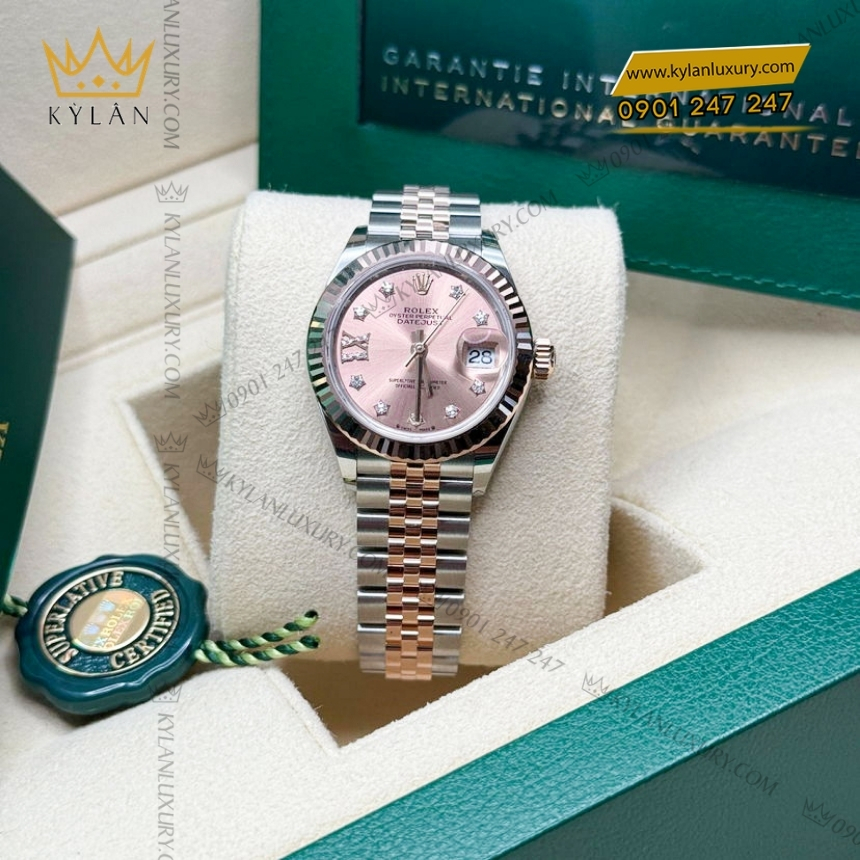 Kỳ Lân Luxury rolex lady datejust 28 279171 0027 hong coc sao 4 Đồng hồ Rolex Lady Datejust hồng cọc sao 279171-0027