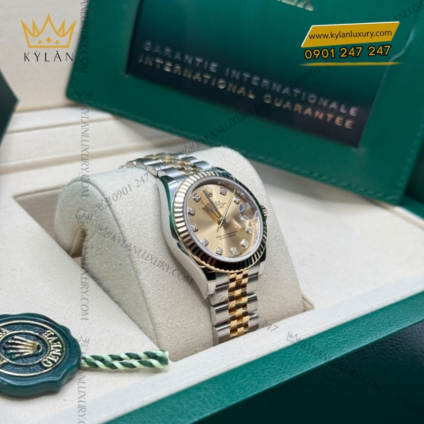 Kỳ Lân Luxury rolex lady datejust 28 279173 0011 champagne coc kim 4 Đồng hồ Rolex Lady Datejust champagne cọc kim 279173-0011