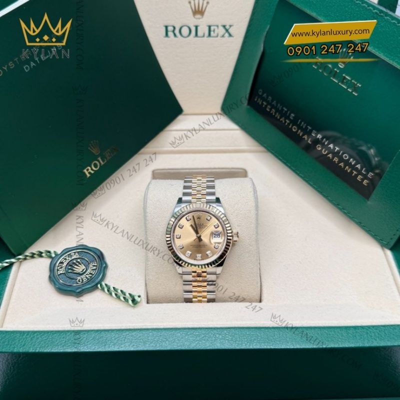 Đồng hồ Rolex Lady Datejust champagne cọc kim 279173-0011