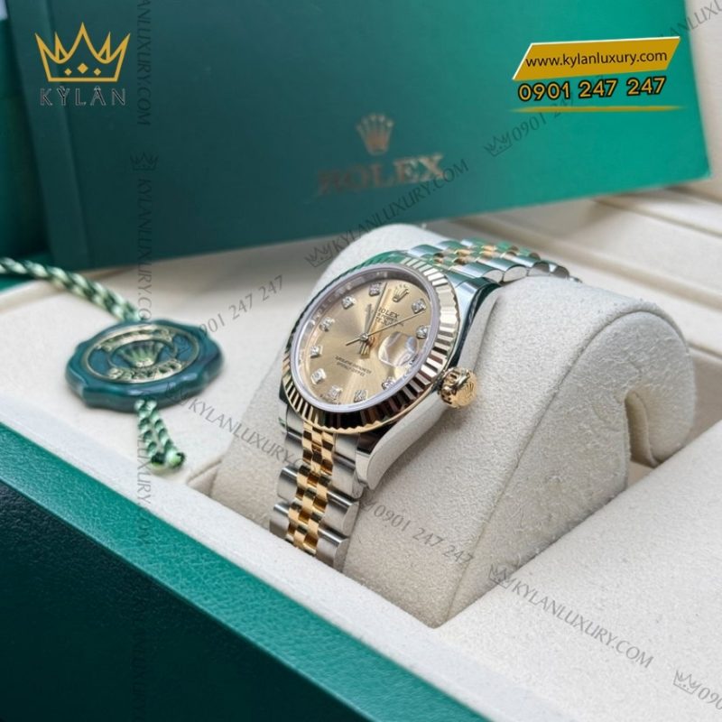 Đồng hồ Rolex Lady Datejust champagne cọc kim 279173-0011
