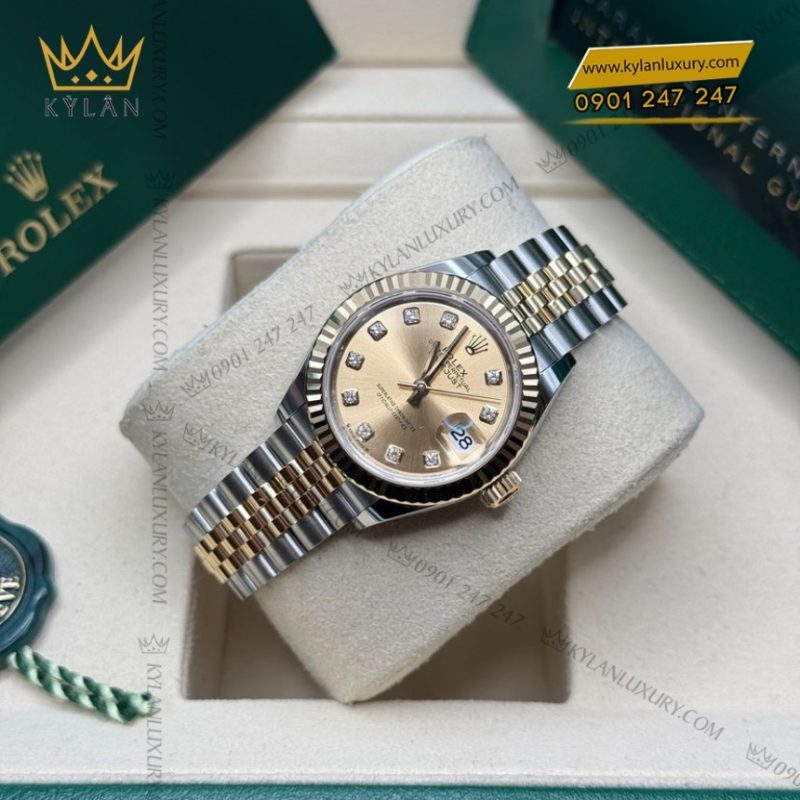 Đồng hồ Rolex Lady Datejust champagne cọc kim 279173-0011