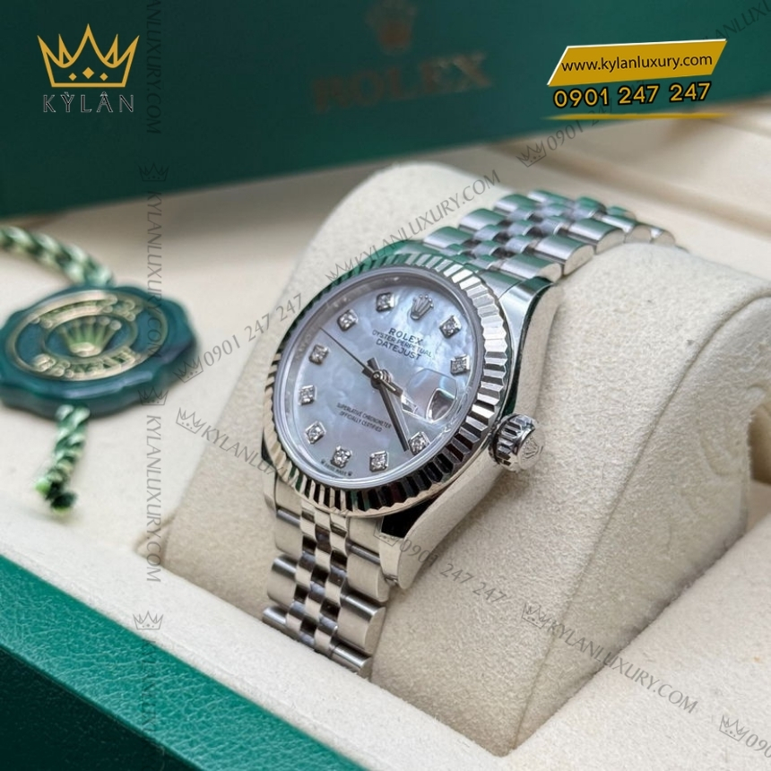 Kỳ Lân Luxury rolex lady datejust 28 279174 0009 xa cu 10 Đồng hồ Rolex Lady Datejust 28 xà cừ 279174-0009