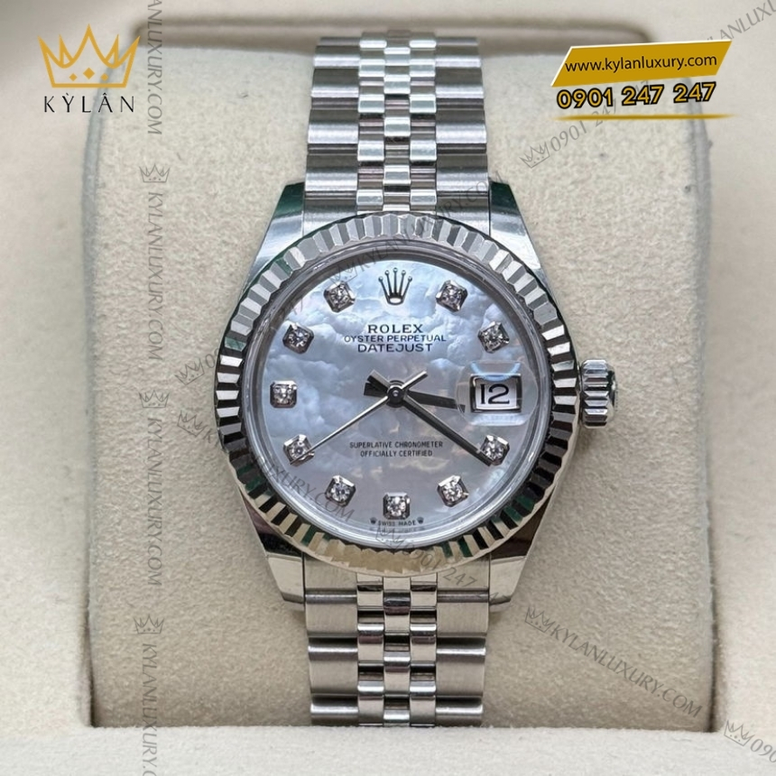 Kỳ Lân Luxury rolex lady datejust 28 279174 0009 xa cu 6 Đồng hồ Rolex Lady Datejust 28 xà cừ 279174-0009