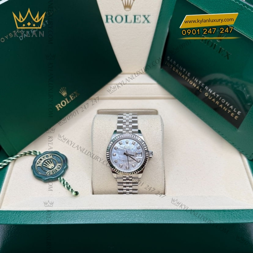 Kỳ Lân Luxury rolex lady datejust 28 279174 0009 xa cu 9 Đồng hồ Rolex Lady Datejust 28 xà cừ 279174-0009