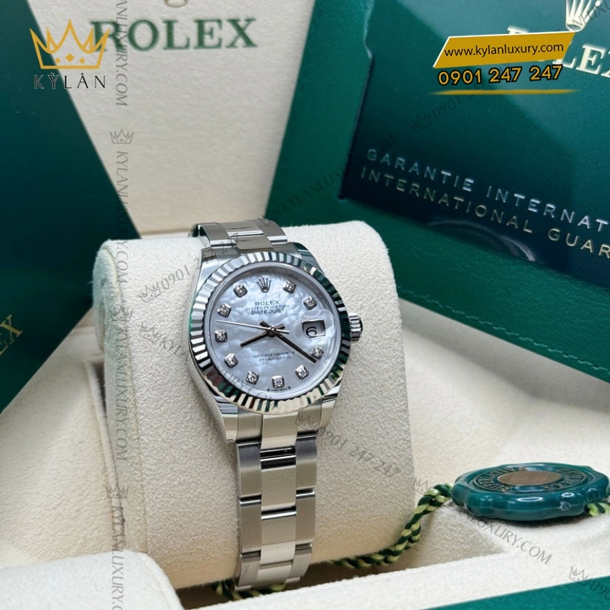 Kỳ Lân Luxury rolex lady datejust 28 279174 0010 xa cu oyster 2 Đồng hồ Rolex Lady Datejust mặt ngọc trai dây oyster 279174-0010