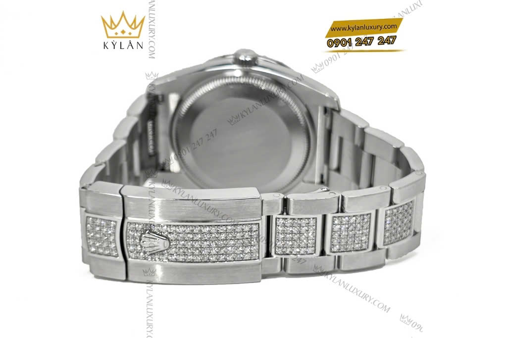 Kỳ Lân Luxury rolex oyster perpetual date 34 115200 custom kim cuong 12 Đồng hồ Rolex Oyster Perpetual Date 34 115200 custom kim cương