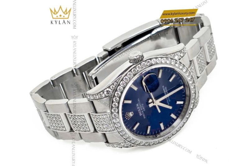 Đồng hồ Rolex Oyster Perpetual Date 34 115200 custom kim cương