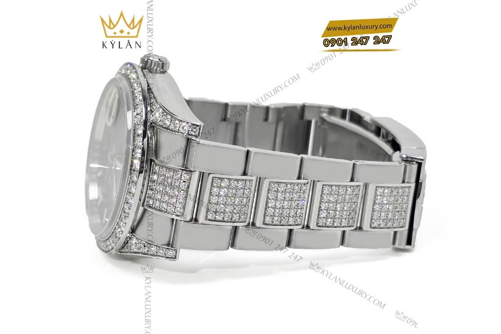 Kỳ Lân Luxury rolex oyster perpetual date 34 115200 custom kim cuong 14 Đồng hồ Rolex Oyster Perpetual Date 34 115200 custom kim cương