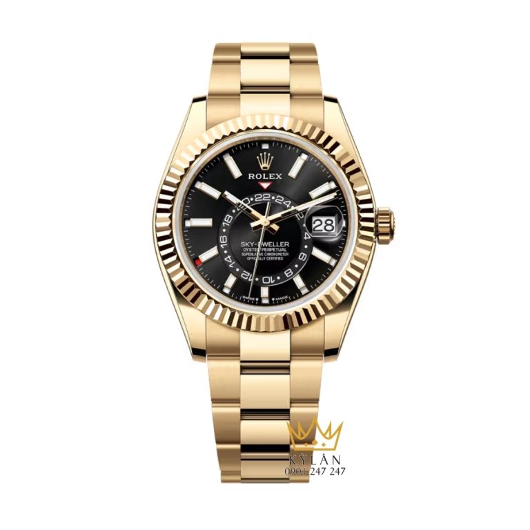 Đồng hồ Rolex Sky Dweller vàng vàng mặt đen 336938-0002