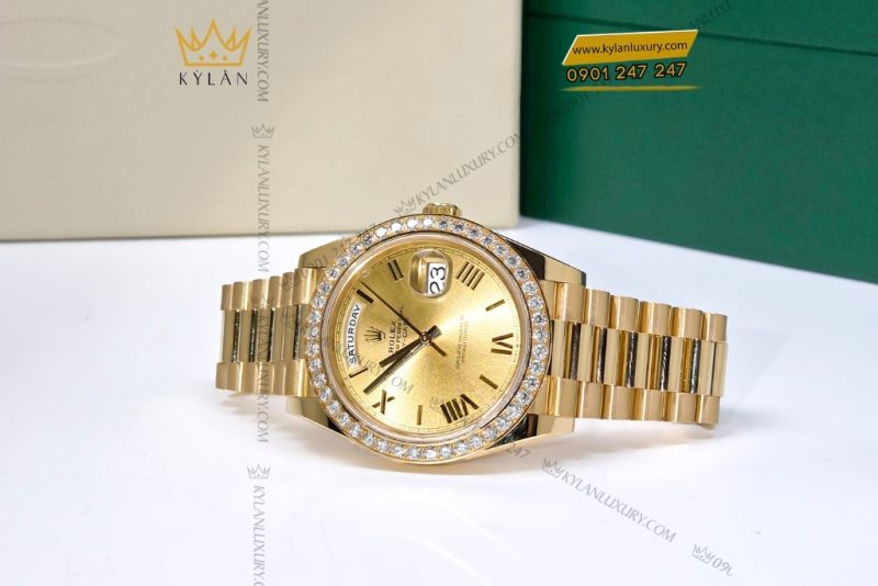 Vành bezel Rolex vàng vàng kim cương tròn 40mm