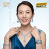 Bộ trang sức kim cương đính đá Topaz