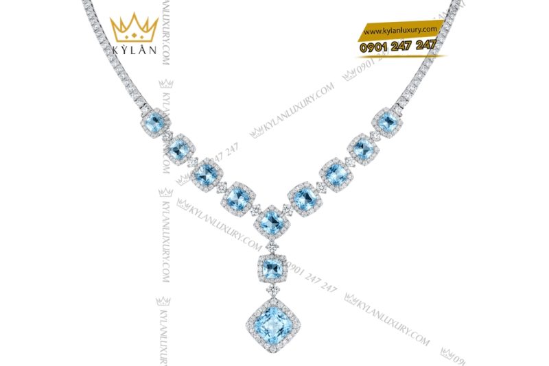 Bộ trang sức kim cương đính đá Topaz