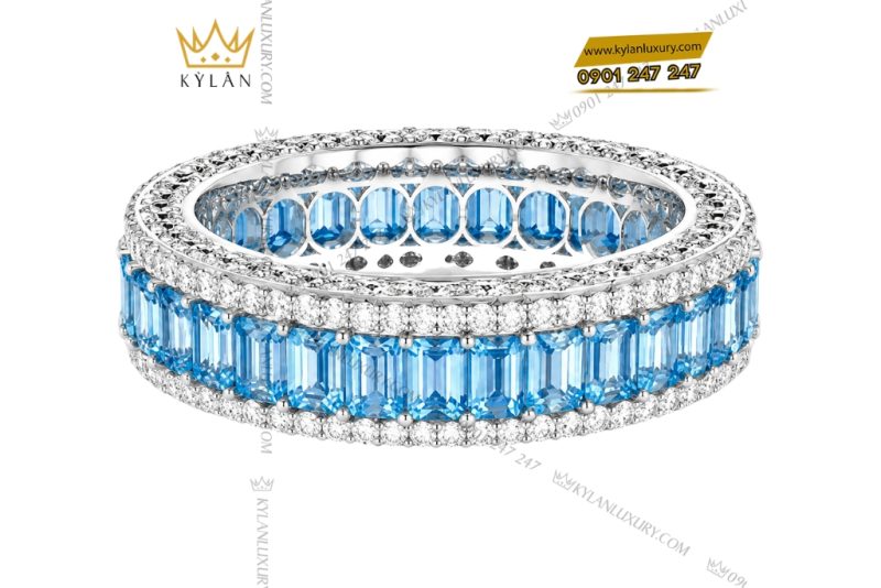 Bộ trang sức kim cương đính đá Topaz