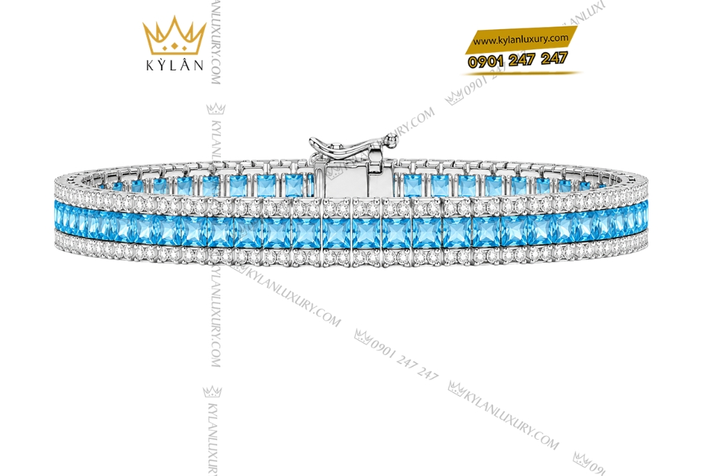 Bộ trang sức kim cương đính đá Topaz