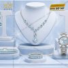 Bộ trang sức kim cương đính đá Topaz