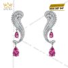 Bộ trang sức kim cương đính đá sapphire hồng