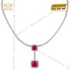 Bộ trang sức kim cương đính sapphire đỏ