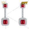 Bộ trang sức kim cương đính sapphire đỏ