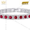 Bộ trang sức kim cương đính sapphire đỏ
